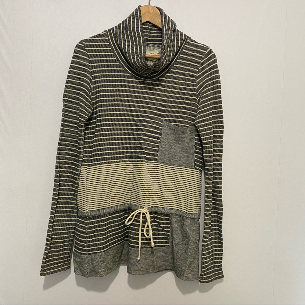 Saturday Sunday Anthropologie Cowl Neck Pullover Sweater S Striped Casual